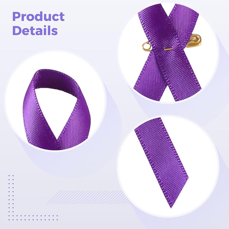 دبابيس شريط التوعية الذهبية بتشطيب ساتيني 200 قطعة مثالية لفعاليات الأعمال الخيرية - Image 2